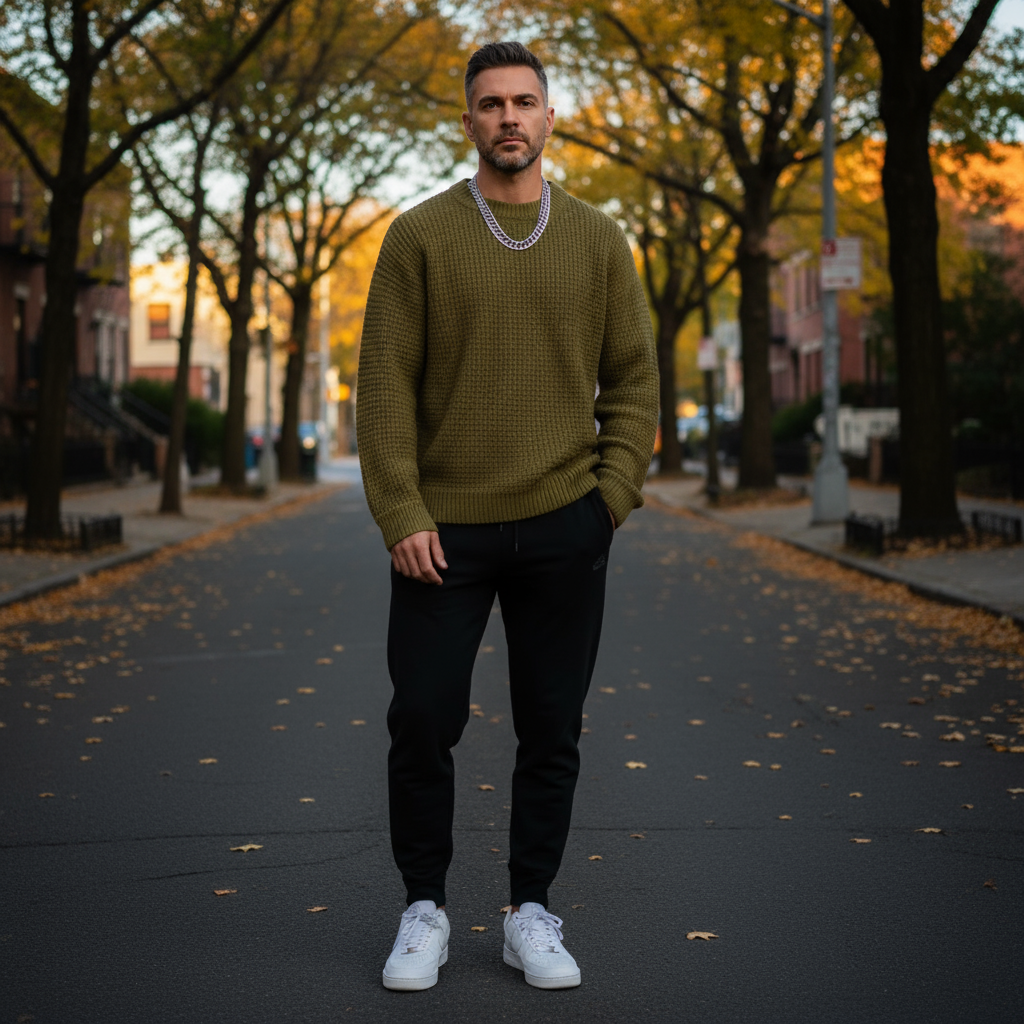 Hudson Waffle Crewneck Sweater